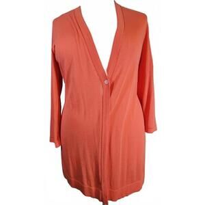 Chico's‎ Women's Coral One Button Cardigan Plus Size 3X